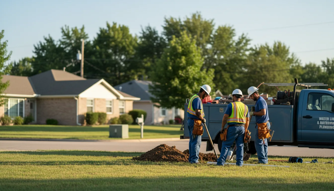 Residential water line and bathroom plumbing service in Odell, TX